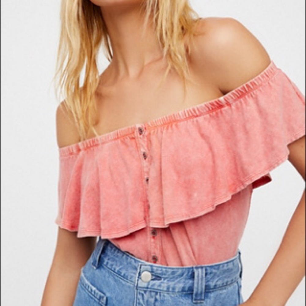Free people “Love Letter Tube” off shoulder, coral